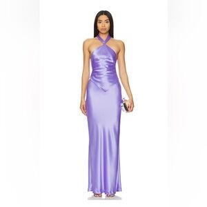 Elegant Purple Halter Dress Retrofete Ester